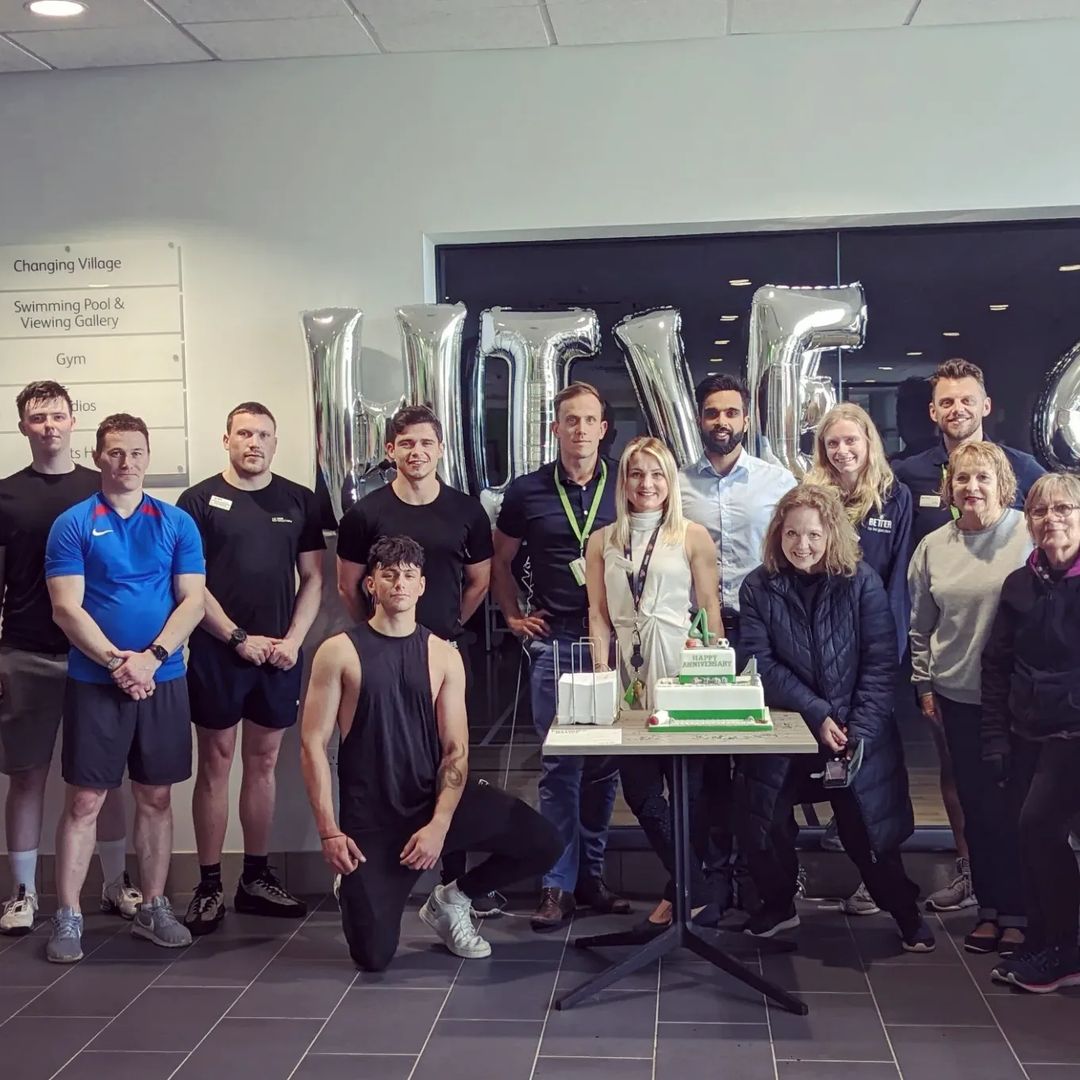 Anniversary post of local gym, including most active members and staff (Leftmost Is me)